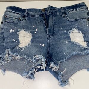 Forever 21 Frayed Blue Jean Shorts